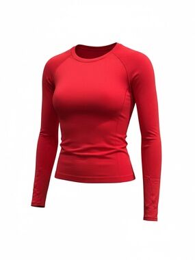 Lululemon Swiftly Tech Long Sleeve Waist Length - Red - Sz 8